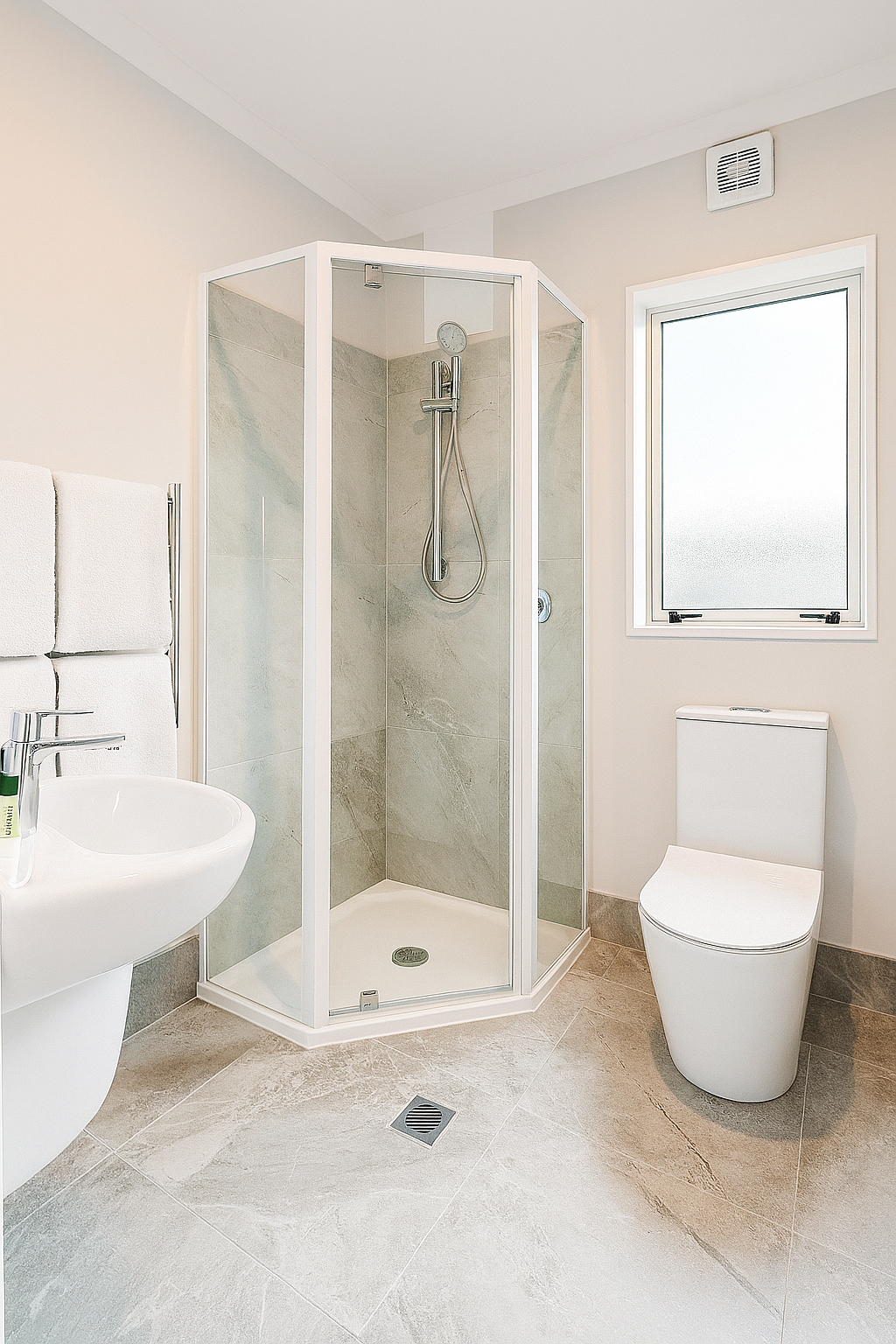 Modern bathroom with shower